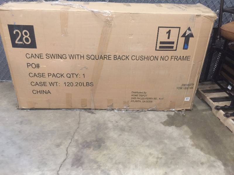 Cane Swing with square back cushion no frame