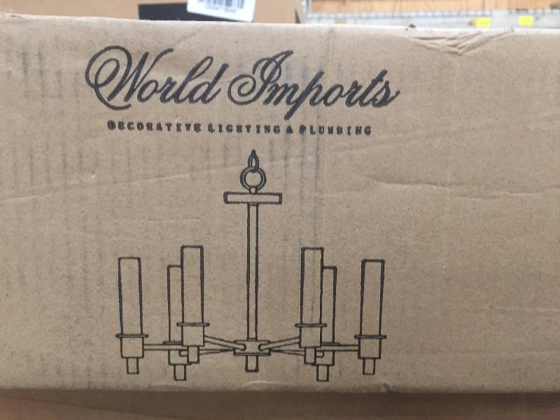 World Imports Dunwoody 6 lights chandelier with cylinder glass