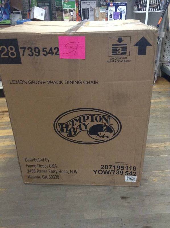 Hampton Bay Lemon Grove 2pack dining chair Never Used