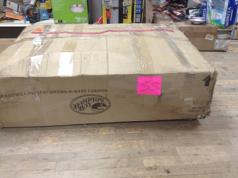 Park Meadows Loveseat brown with bare cushion open box never used