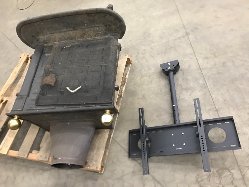 T.V. Mount & Woodstove