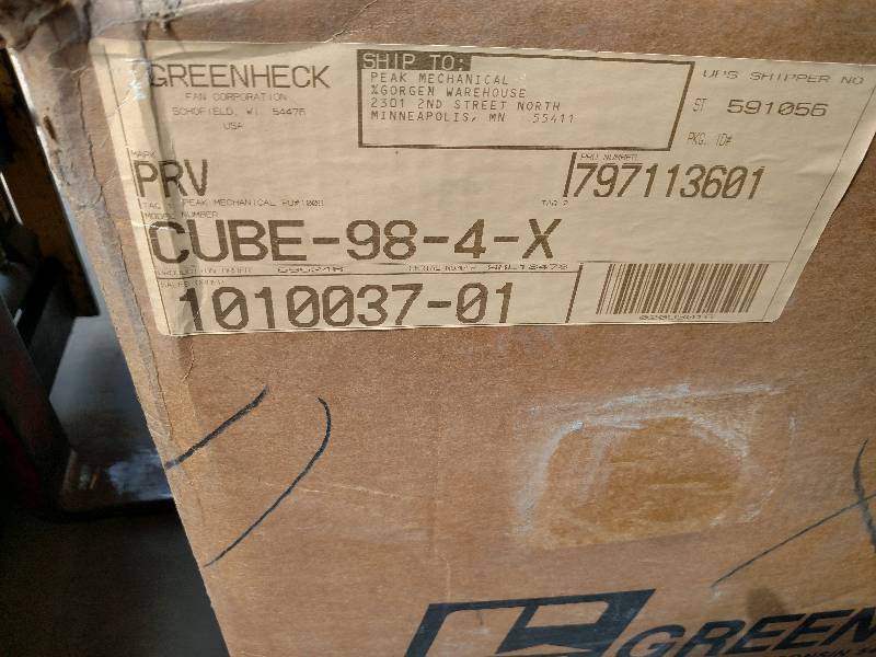 lot 22 image: Greenheck CUBE-98-4-X Up Blast Exha...