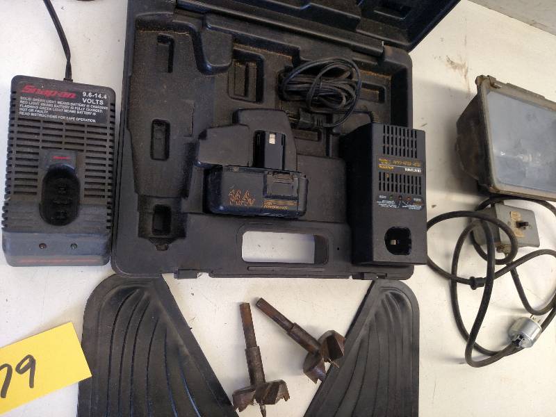lot 79 image: Battery Chargers, Mud Flaps, Drill ...