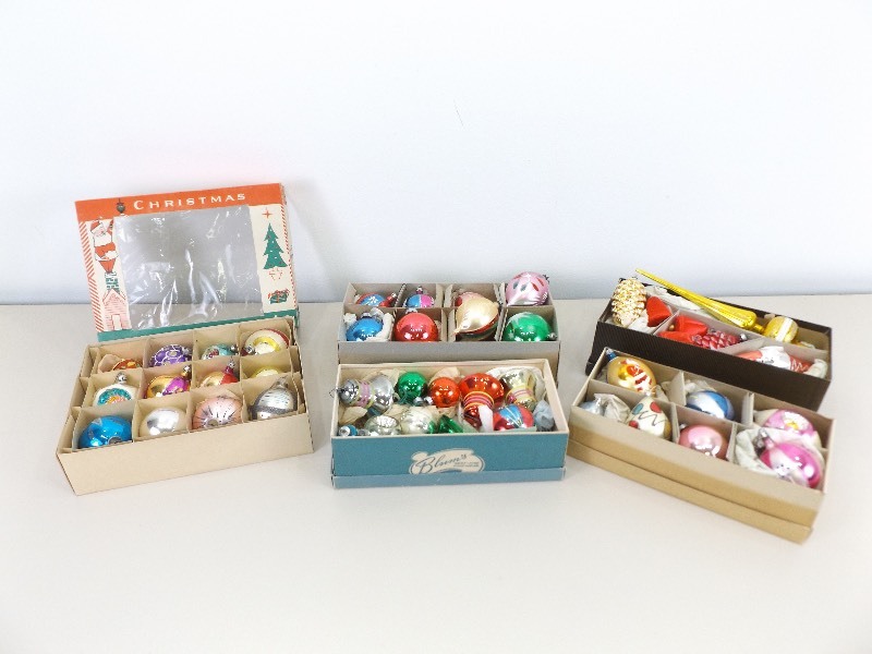Lot of Vintage Glass Christmas Ornaments