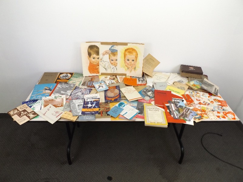 Huge Lot of Vintage Advertising, MN Gophers, Valentines, etc. Paper