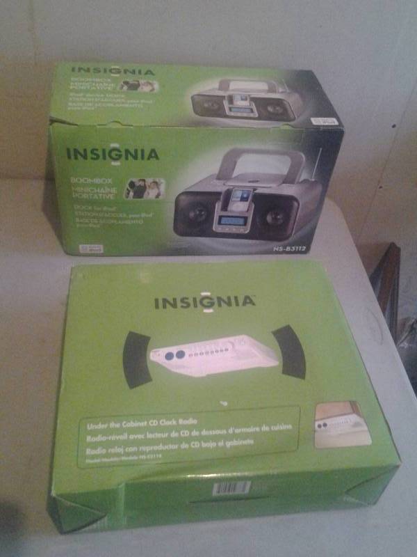 New In Box-Insignia Boom Box With I Pod Dock & Under Cabinet Radio