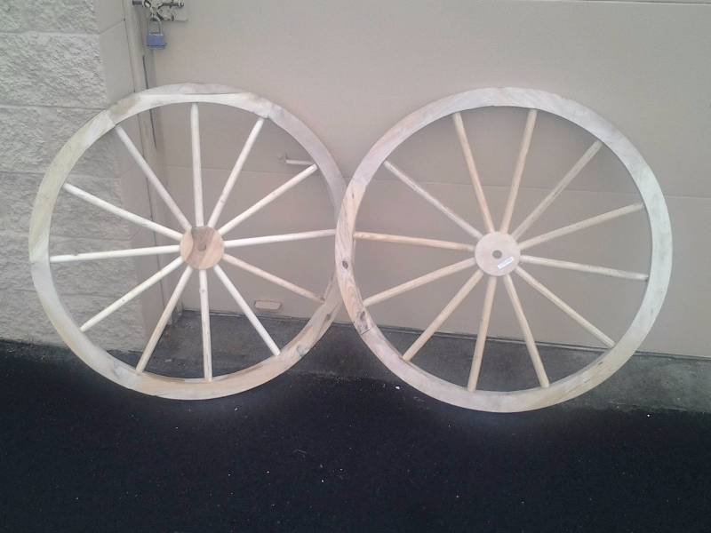 Pair Of 34 Wood Wagon Wheels