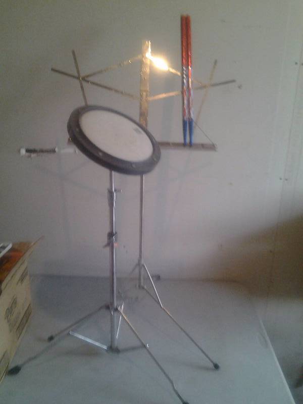 Drum Practice Pad With Stand, Sticks, Music Stand