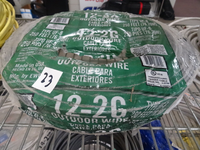 12-2G outdoor wire. Approx 225 feet...