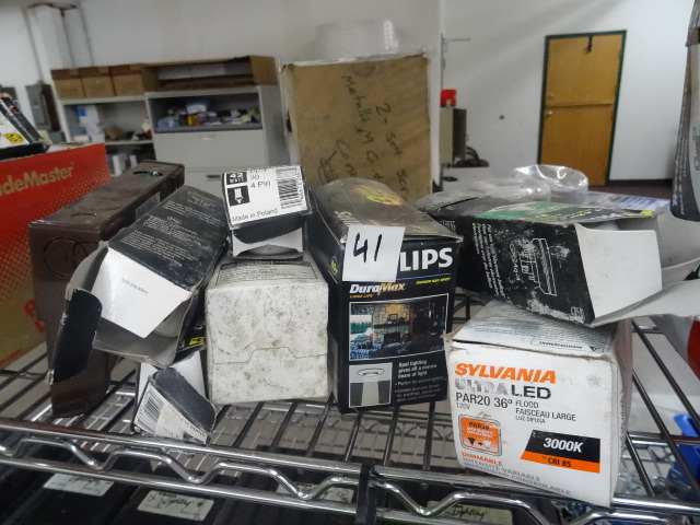 Misc light bulbs. Light fixture. Me...