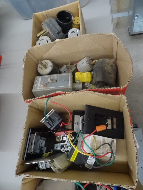 7 boxes of misc electrical supplies...
