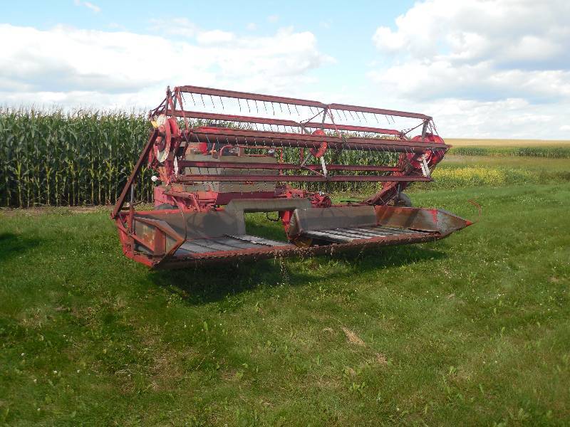 lot 2 image: Versatile Swather. 15 wide. Complete with trailer.