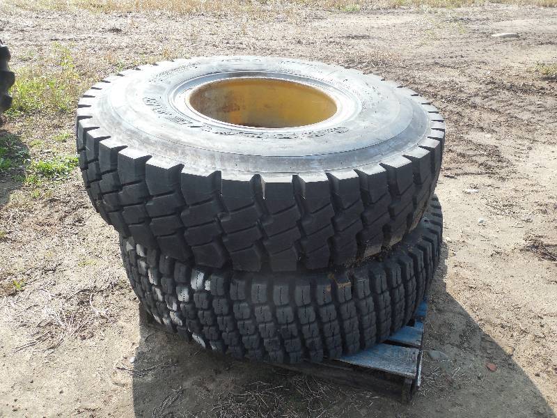 lot 17 image: 2- Like New Tires & Rims 14-R24- Heavy Equipment Tires.