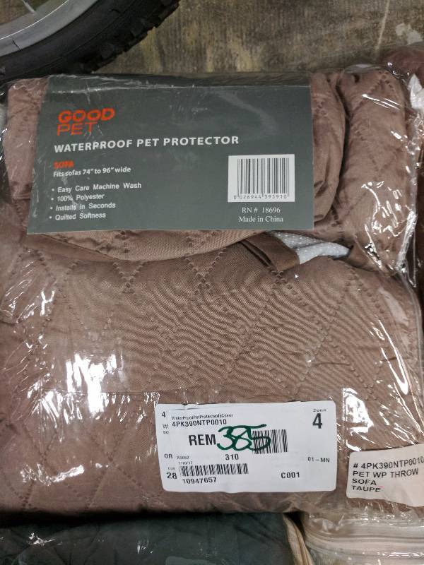 lot 385 image: Madison Waterproof Pet Protection Sofa Cover Taupe