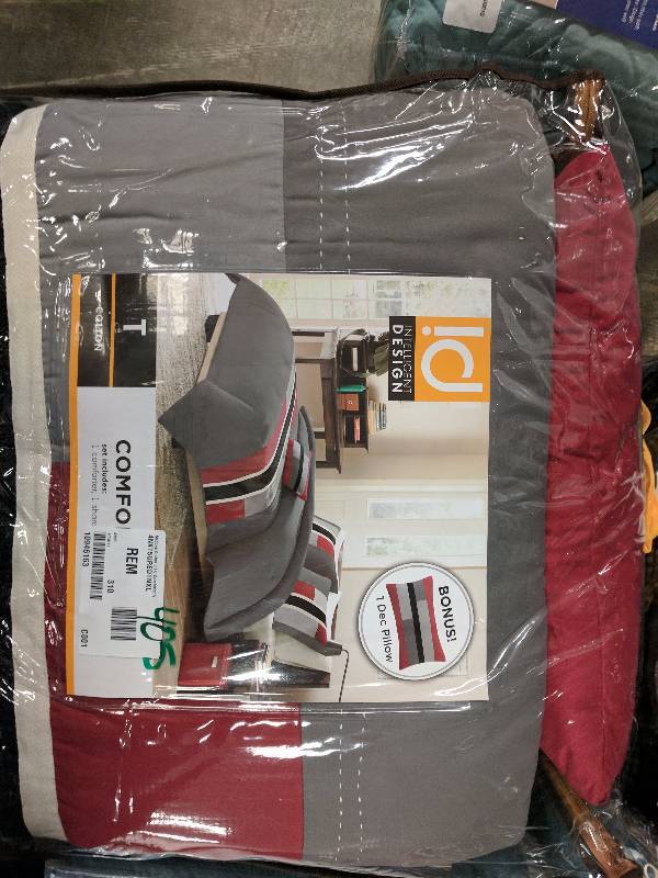 lot 405 image: MiZone Colton 3 PC Comforter Set Red - Twin XL
