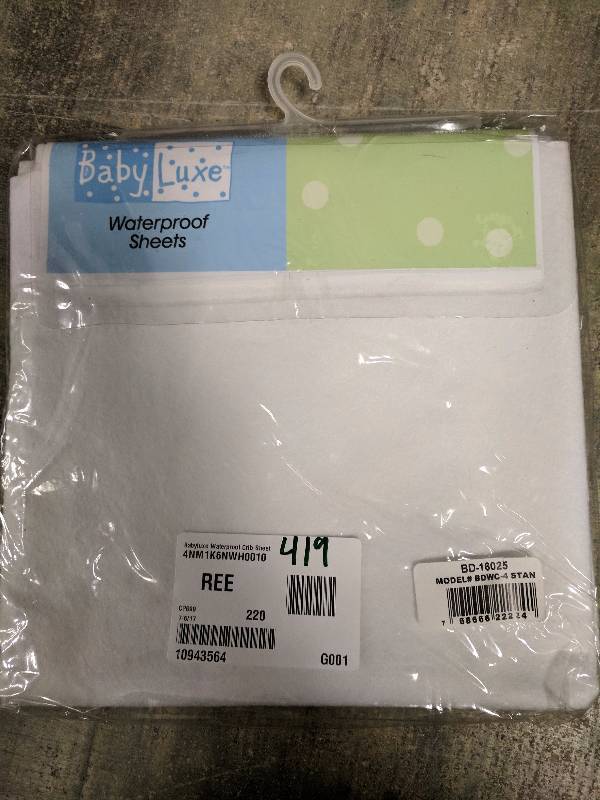 lot 419 image: L.A. Baby Babyluxe Waterproof Crib Sheet