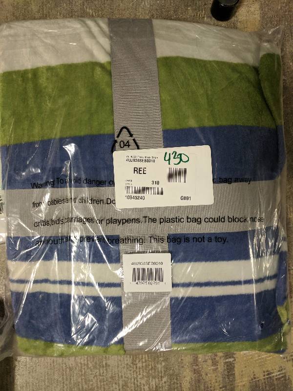 lot 430 image: alcove Microplush Throw Block Stripe