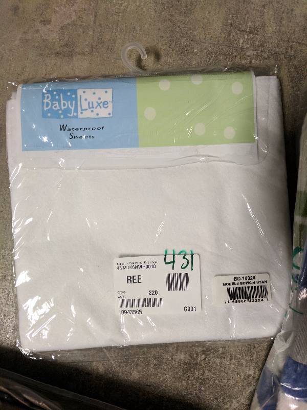 lot 431 image: L.A. Baby Babyluxe Waterproof Crib Sheet