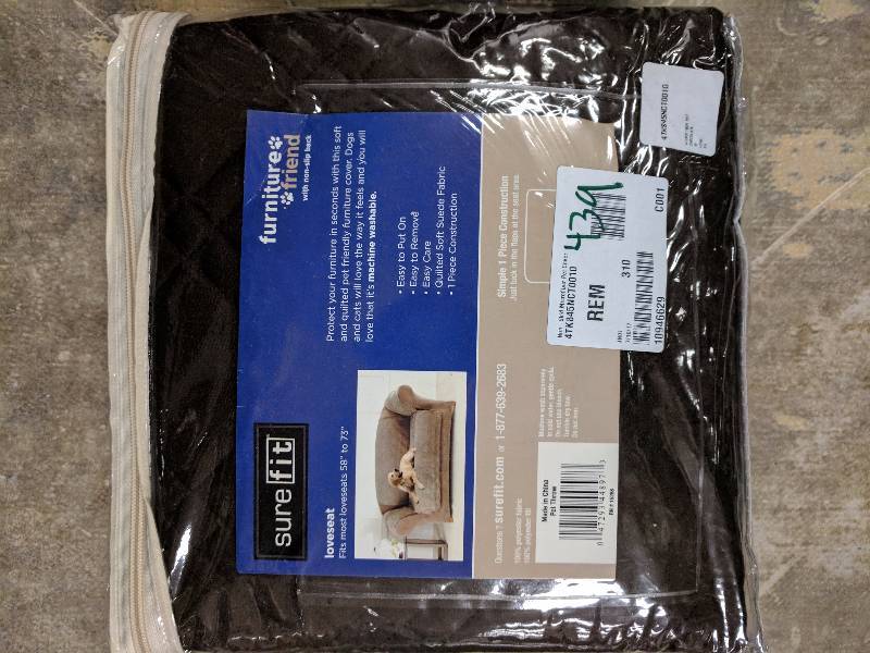 lot 439 image: Sure Fit Microfiber Nonskid Pet Loveseat Cover Chocolate