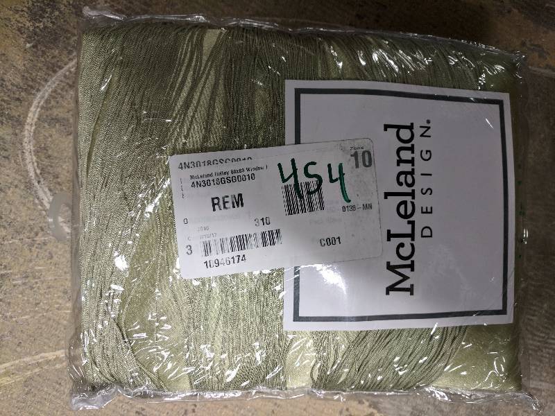 lot 454 image: McLeland Design Halley 56 x 63 6-Pc. One-Rod Drapery Set Sage