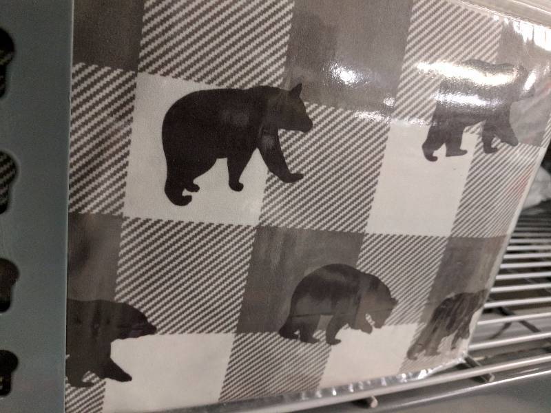 lot 507 image: alcove Microfiber Flannel Sheet Set Buffalo Check Bear - Full