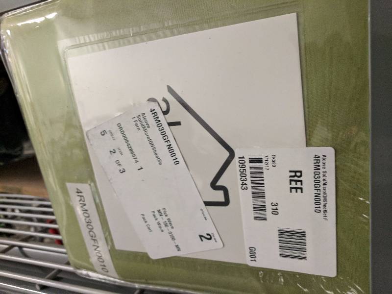 lot 508 image: alcove Solid-Color Microfiber Sheet Set Fern - Queen