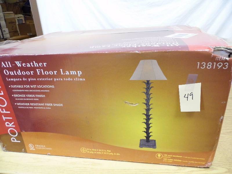 lot 49 image: New Portfolio IndoorOutdoor Floor Lamp