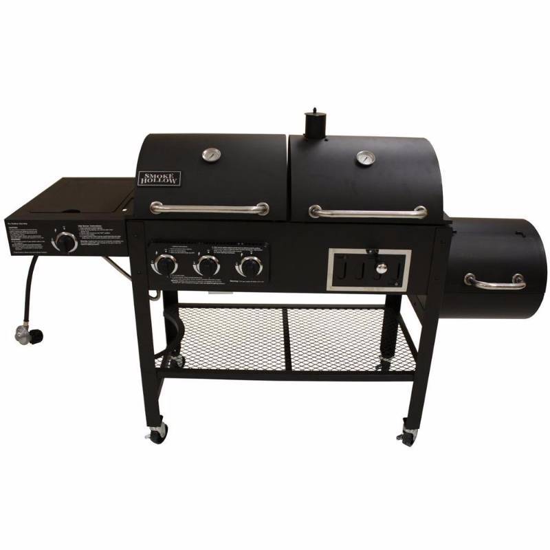 Smoke Hollow 3500 GasCharcoalSmoker Grill with Side Burner