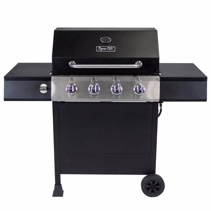 Dyna-Glo 4-Burner Open Cart LP Gas Grill in Black