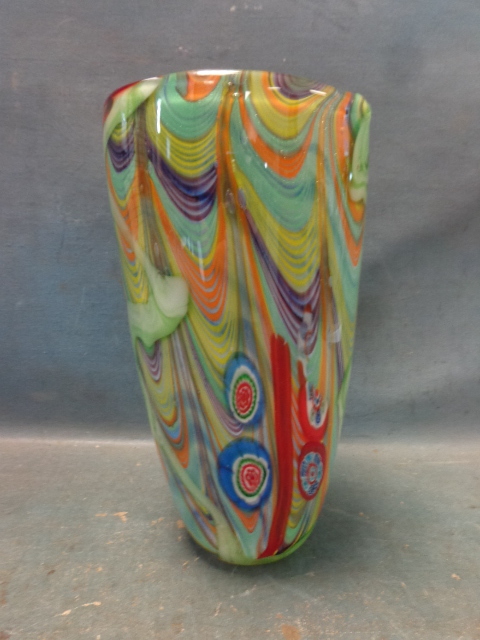 Multi-Colored Glass Vase