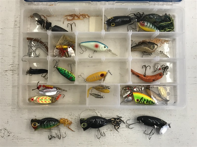 Plastic Tote Of Assorted Lures