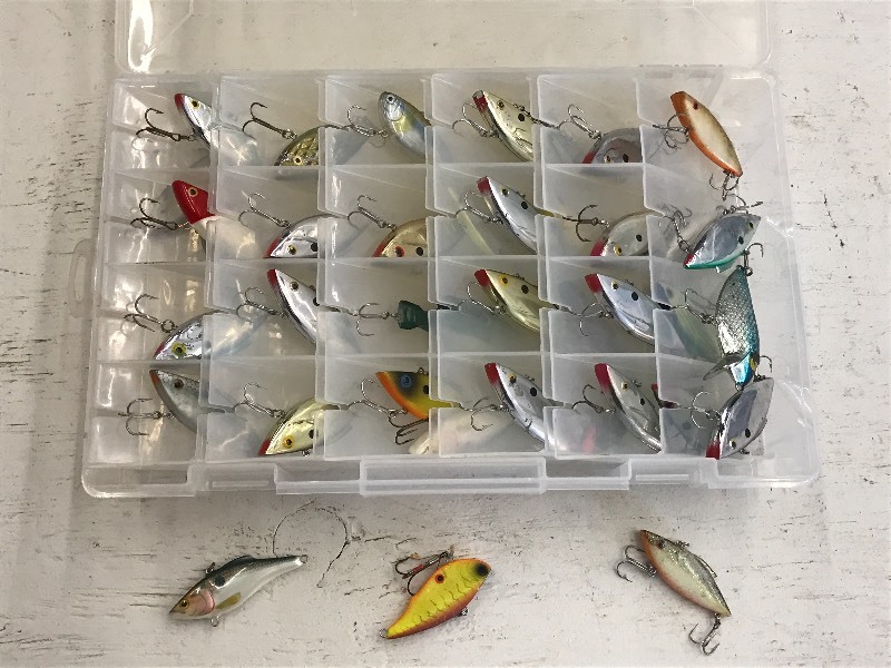 Plastic Tote Of Assorted Lures