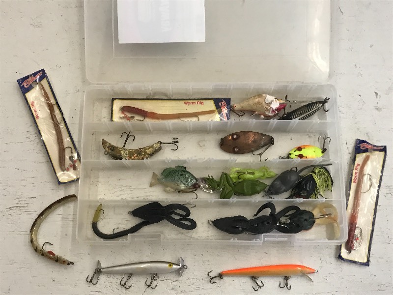 Plastic Tote Of Assorted Lures