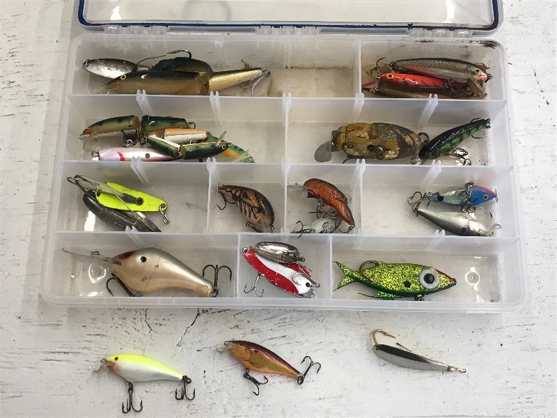 Plastic Tote Of Assorted Lures