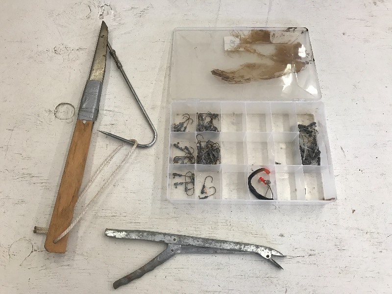 Plastic Tote Of Assorted Tackle Supplies