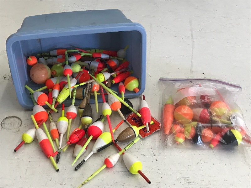 Tote Of Assorted Bobbers