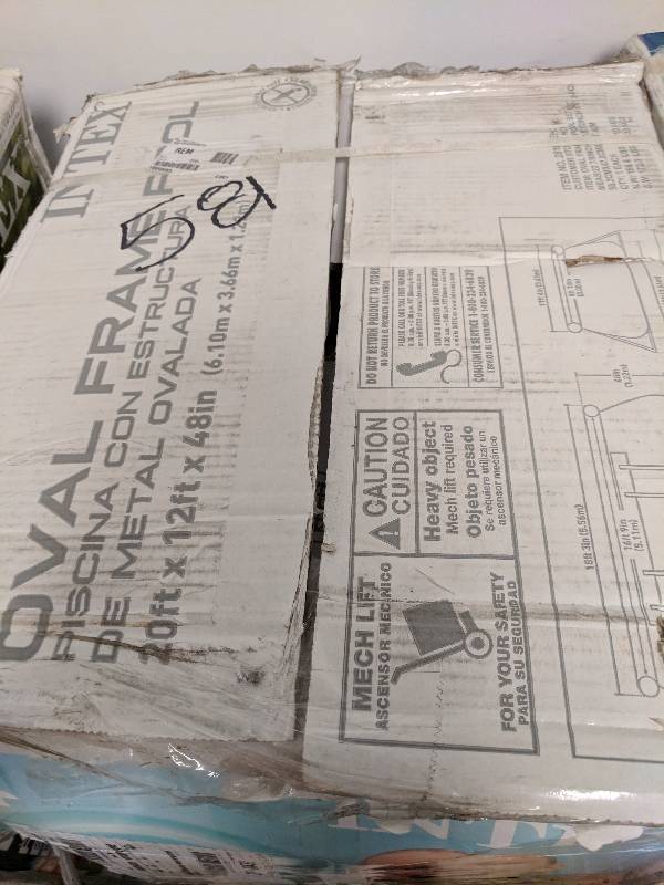 lot 581 image: Intex 20 x 12 x 48 Oval Metal-Frame Pool