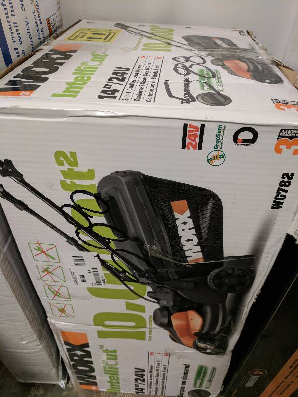 lot 588 image: WORX Intellicut 14 24V Cordless 3-in-1 Lawn Mower