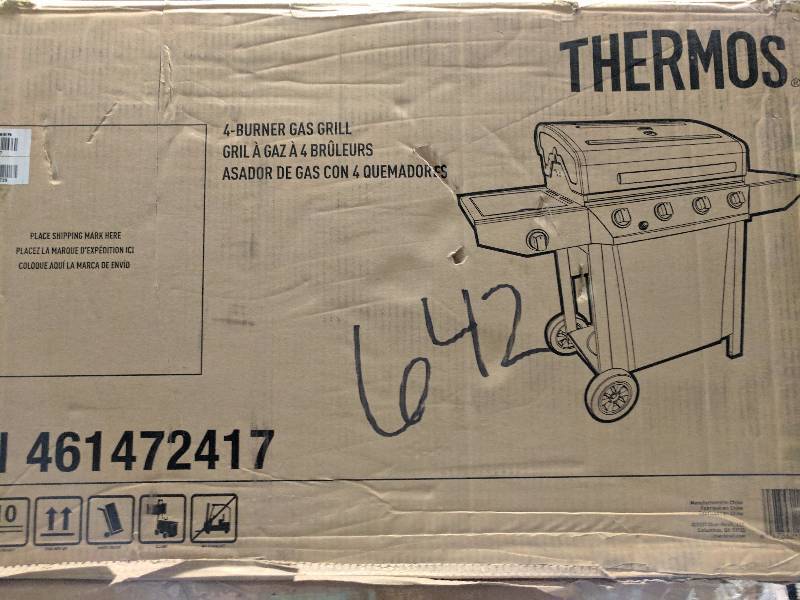 lot 642 image: Thermos 48,000 Btu 4-Burner Gas Grill