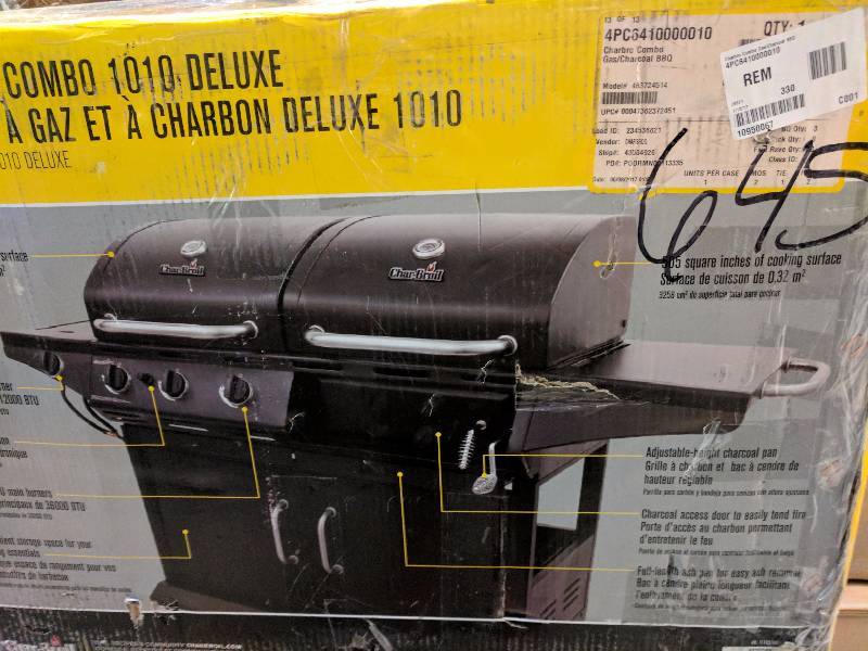 lot 645 image: Char-Broil 36,000 BTU Dual Gas Charcoal BBQ Grill