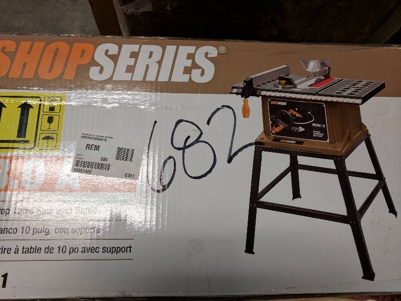 lot 682 image: SHOPSERIES 13 Amp 10 Table Saw with Stand