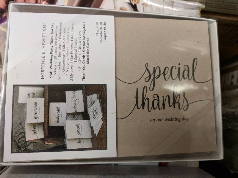 lot 694 image: Hortense B Hewitt Kraft Wedding Party Thank You Set