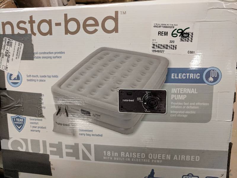 lot 696 image: Instabed 18 Queen Airbed with Internal AC Pump