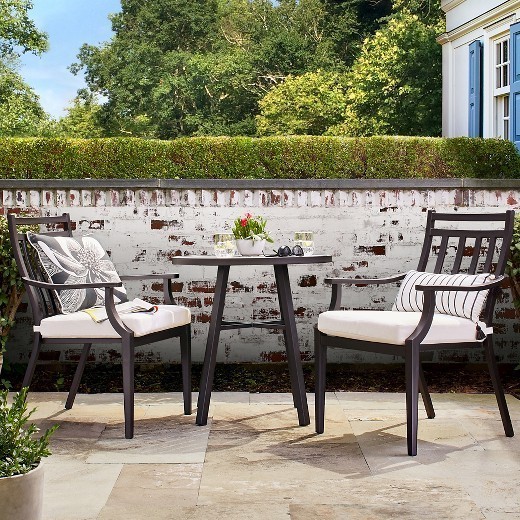 lot 36 image: New Fairmont 3-Piece Steel Patio Bistro Set - Threshold