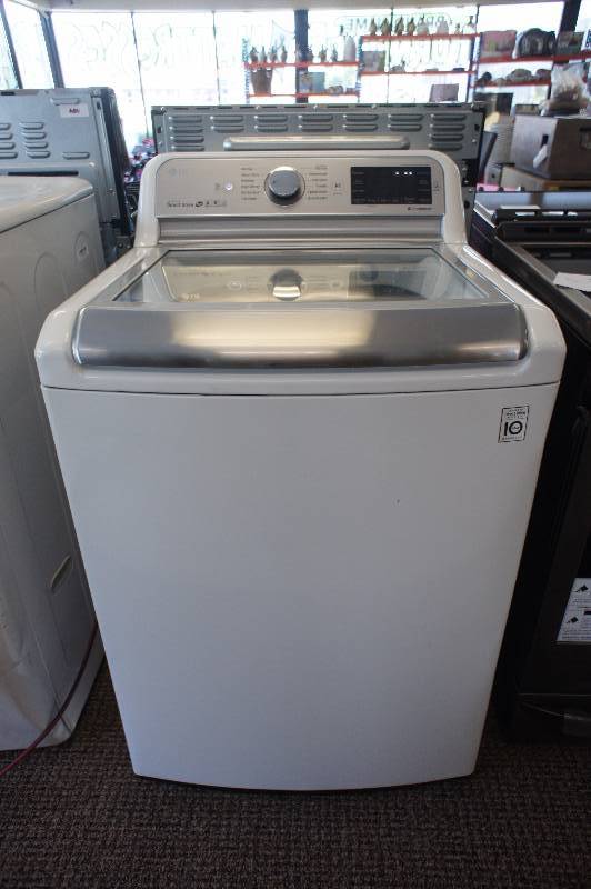 lot 6 image: New - Scratch & Dent LG Model # (WT7500CW) - Top-Loading Washer - White COLOR -Tested Works - MSRP $ 999.99
