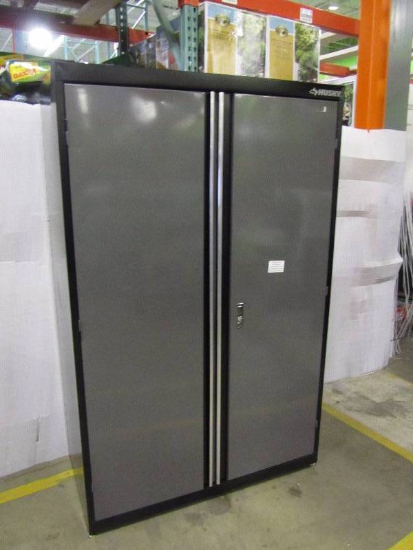 Husky 72 in. H x 46 in. W x 24 in. D Welded Steel Floor Cabinet in BlackGray