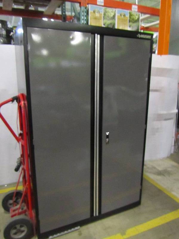 Husky 72 in. H x 46 in. W x 24 in. D Welded Steel Floor Cabinet in BlackGray