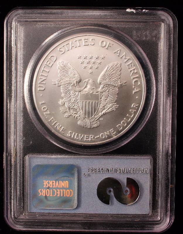 lot 02 image: 2001 AMERICAN SILVER EAGLE WORLD TRADE CENTER RECOVERY PCGS