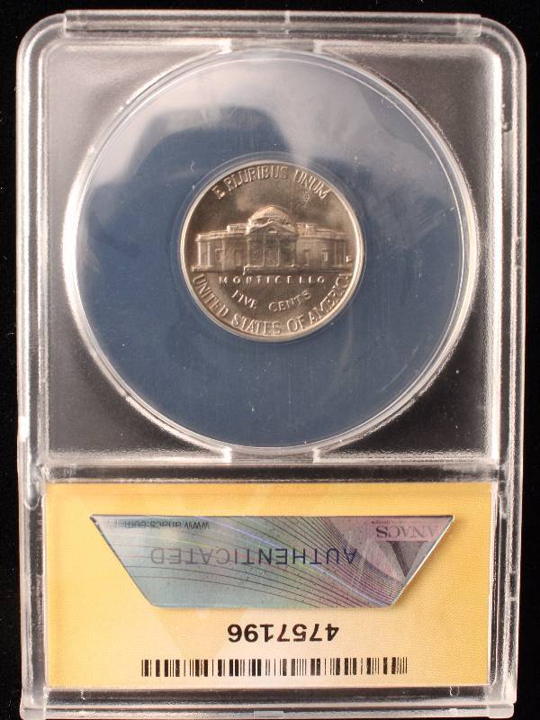 lot 36 image: 1957-D JEFFERSON NICKEL MS65 ANACS