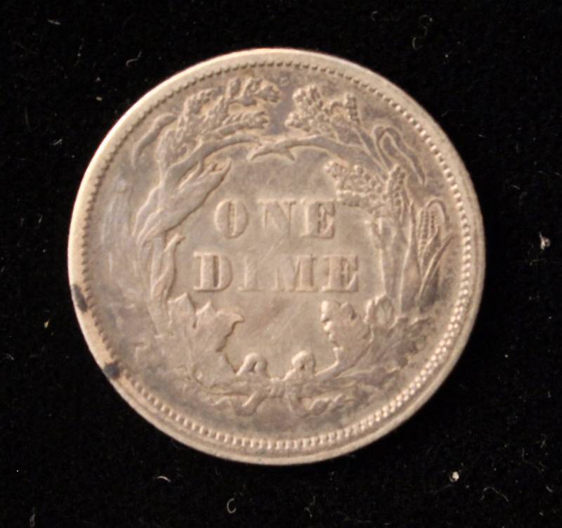 lot 30 image: 1875 SEATED LIBERTY SILVER DIME VF